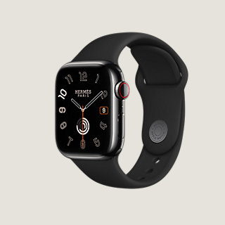 Series 9太空黑表盘& Apple Watch Hermès 41毫米单圈Toile H表带